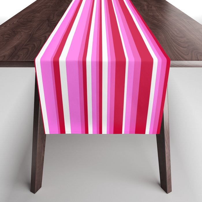 Classic Stripes XVII - Y2K Pink and Red Table Runner Gallery Image 1