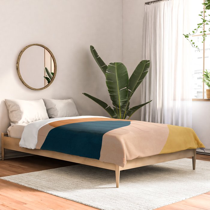Sunrise landscape in yellow, orange, blue Comforter Gallery Image 2