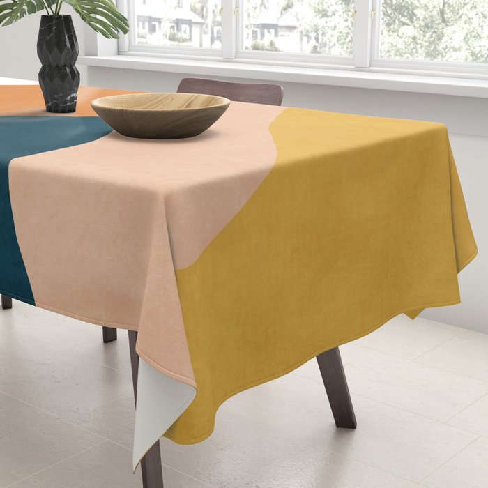 Sunrise landscape in yellow, orange, blue Tablecloth Gallery Image 3