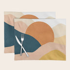 Sunrise landscape in yellow, orange, blue Placemat Gallery Image 1