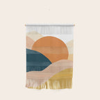 Sunrise landscape in yellow, orange, blue Wall Hanging Gallery Image 1