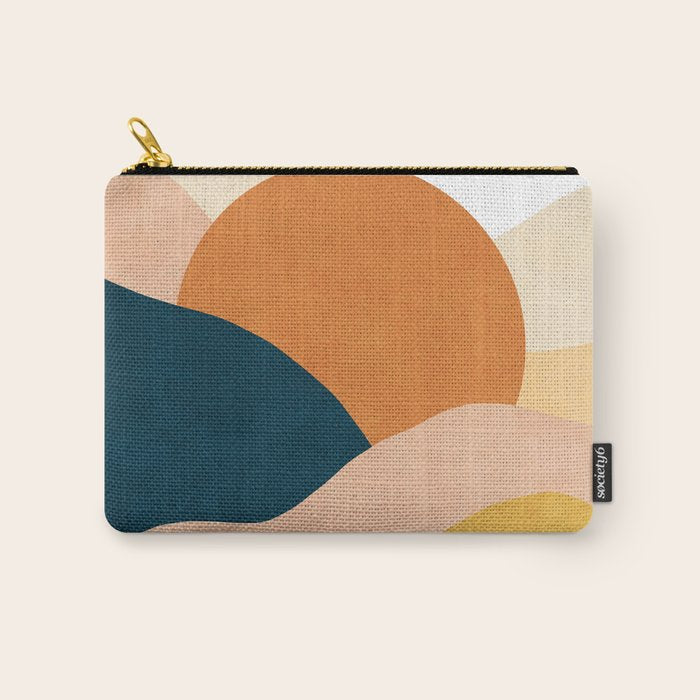 Sunrise landscape in yellow, orange, blue Carry All Pouch Gallery Image 1
