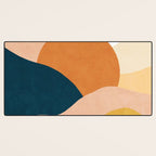 Sunrise landscape in yellow, orange, blue Desk Mat Gallery Image 3