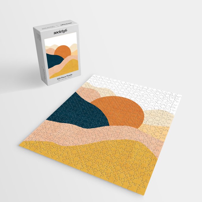 Sunrise landscape in yellow, orange, blue Jigsaw Puzzle Gallery Image 2