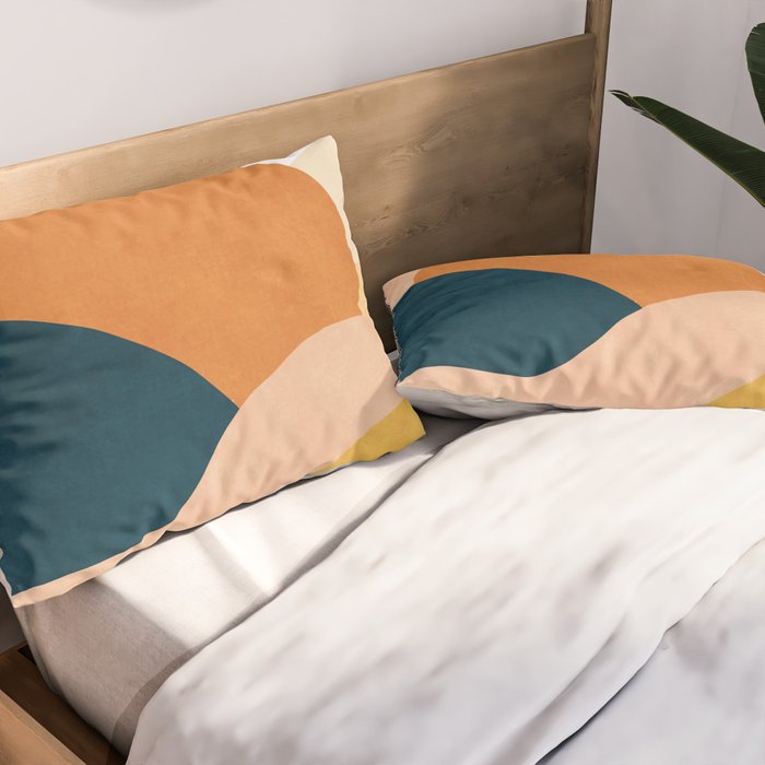 Sunrise landscape in yellow, orange, blue Pillow Sham Gallery Image 2