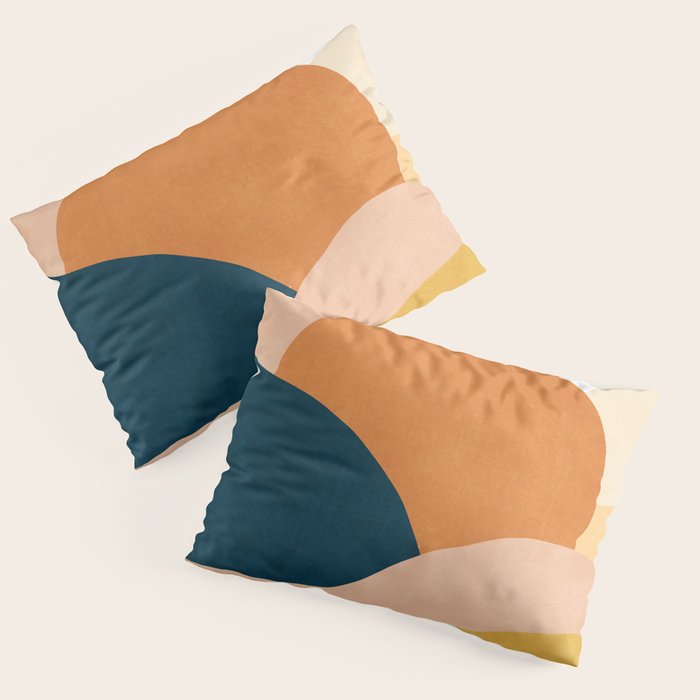 Sunrise landscape in yellow, orange, blue Pillow Sham Gallery Image 1