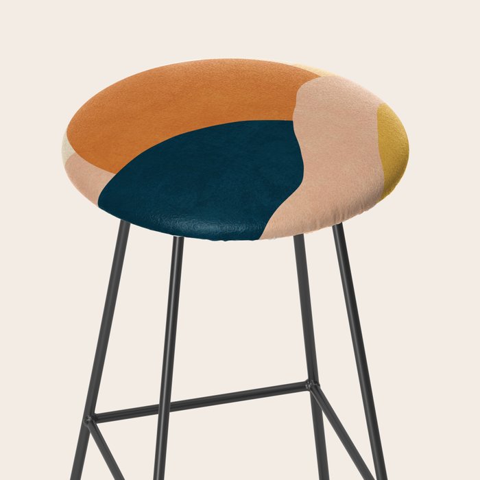 Sunrise landscape in yellow, orange, blue Stool Gallery Image 2