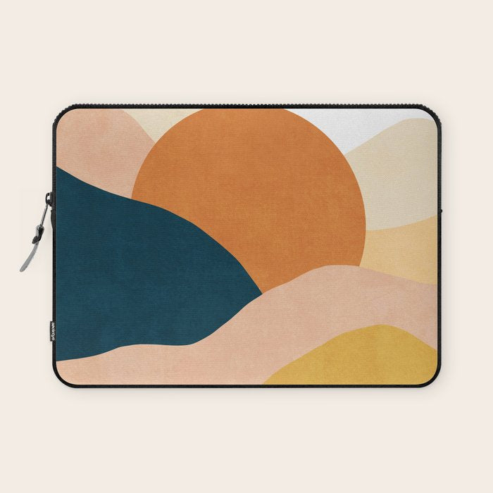 Sunrise landscape in yellow, orange, blue Laptop Sleeve Gallery Image 1