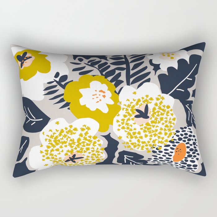 Scandinavian flowers greet you Rectangular Pillow Gallery Image 2