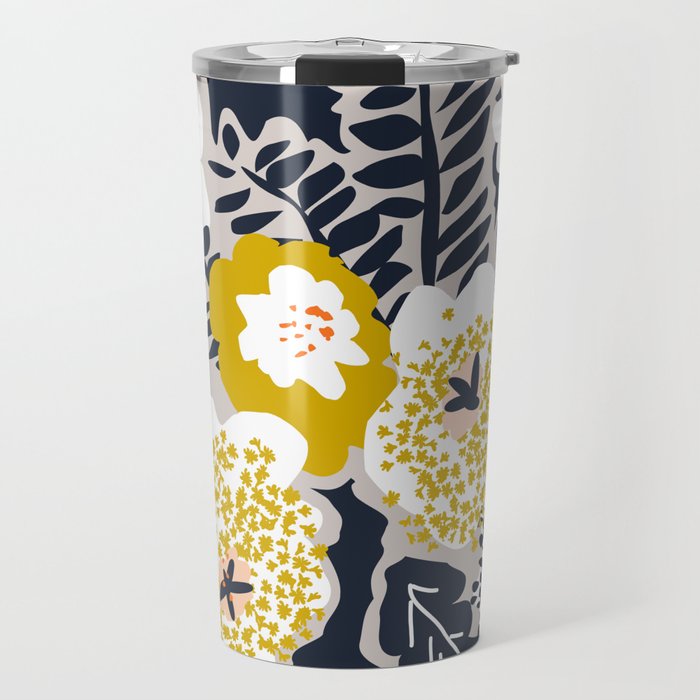 Scandinavian flowers greet you Travel Mug Gallery Image 1