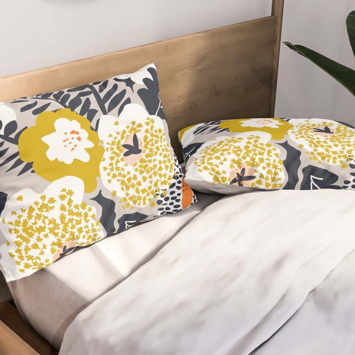 Scandinavian flowers greet you Pillow Sham Gallery Image 2
