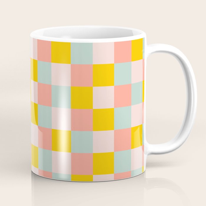 Retro Funky Checks Coffee Mug Gallery Image 1