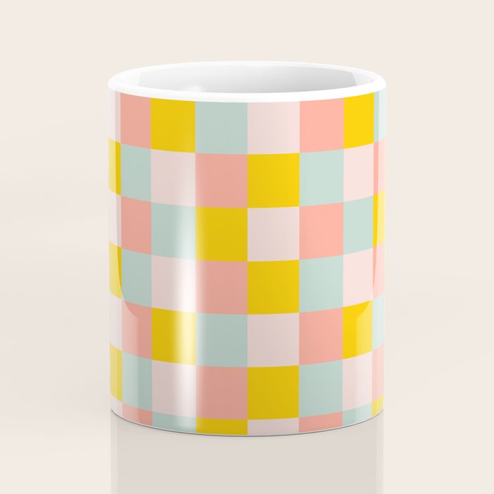 Retro Funky Checks Coffee Mug Gallery Image 4