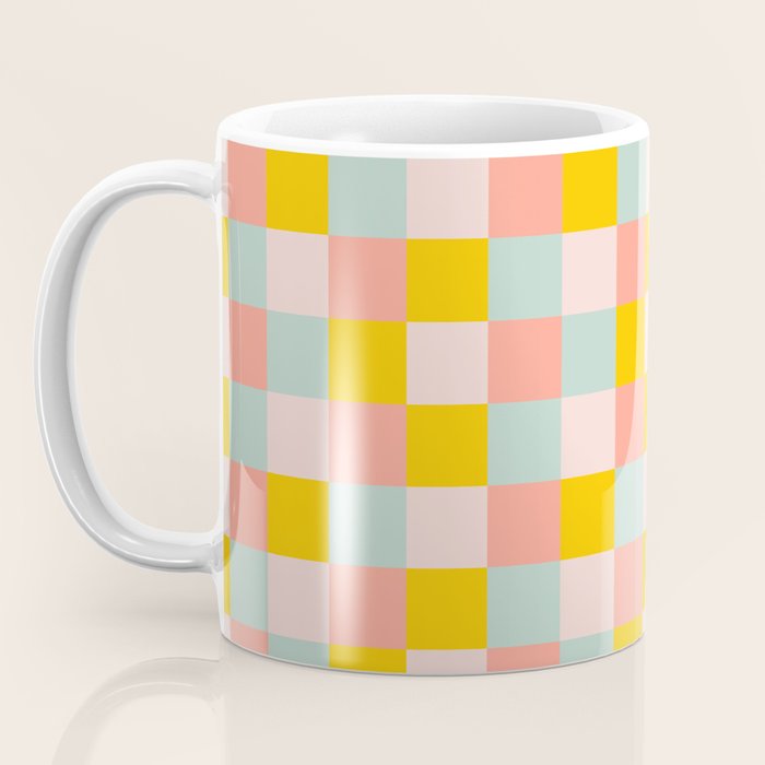 Retro Funky Checks Coffee Mug Gallery Image 3