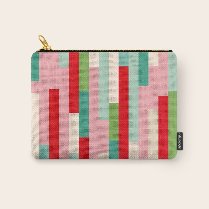 Retro Stripe Pattern - red, green, blue Carry All Pouch Gallery Image 1