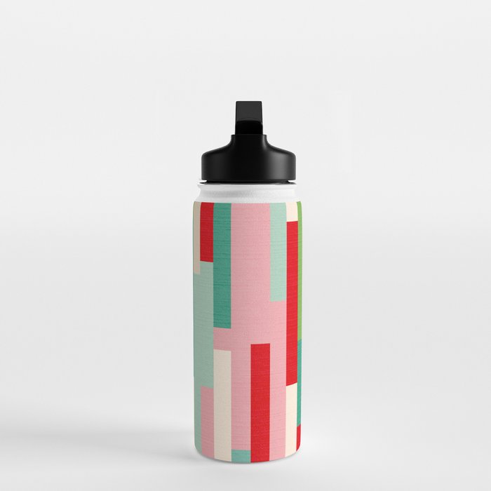 Retro Stripe Pattern - red, green, blue Water Bottle Gallery Image 3