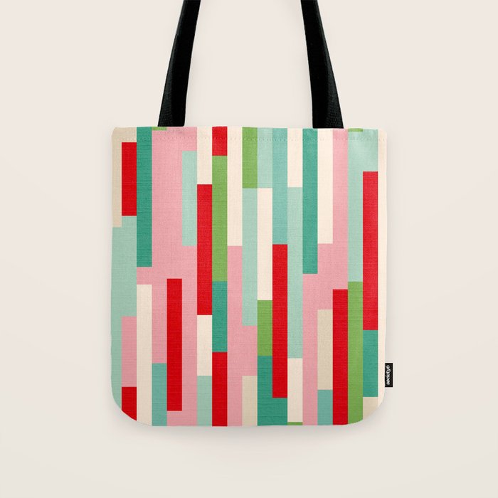 Retro Stripe Pattern - red, green, blue Tote Bag Gallery Image 1