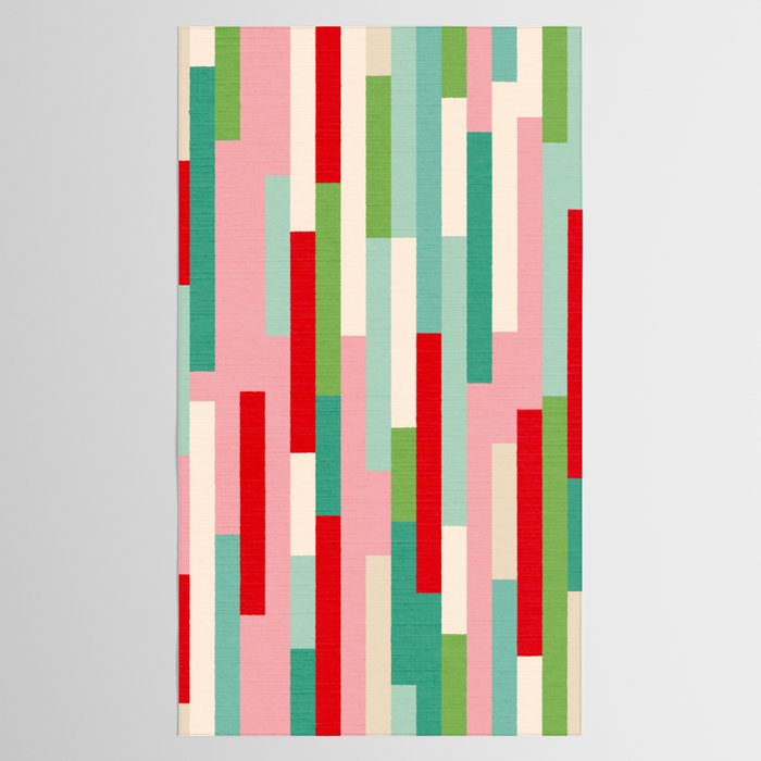 Retro Stripe Pattern - red, green, blue Tablecloth Gallery Image 2