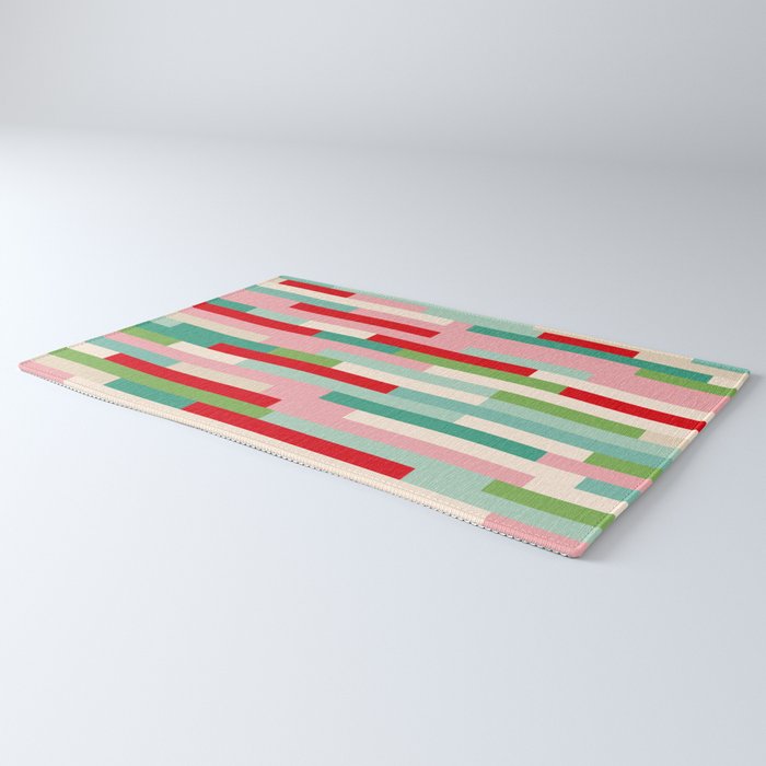 Retro Stripe Pattern - red, green, blue Rug Gallery Image 3
