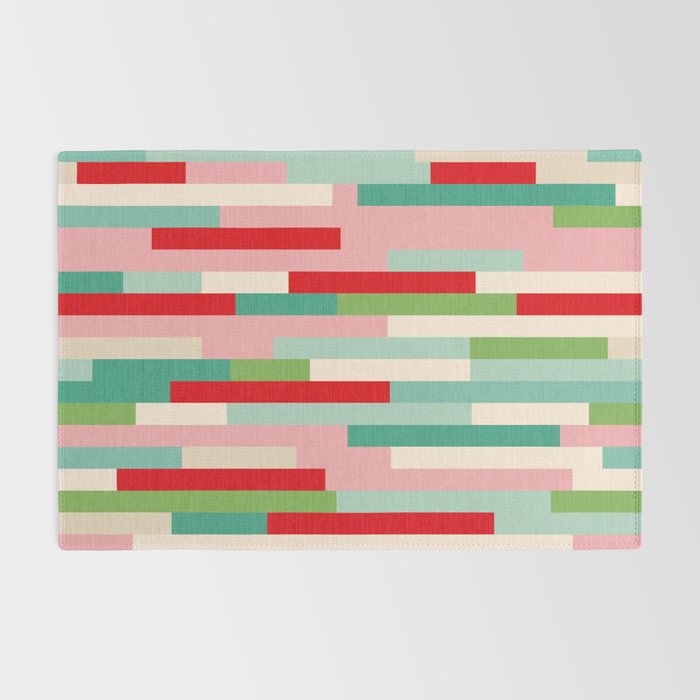 Retro Stripe Pattern - red, green, blue Rug Gallery Image 2