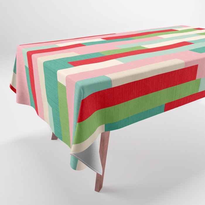 Retro Stripe Pattern - red, green, blue Tablecloth Gallery Image 1