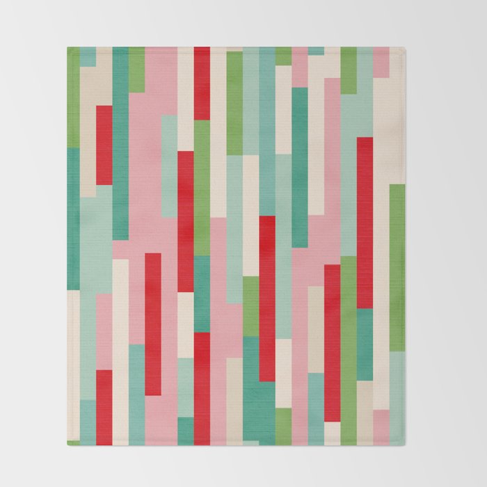 Retro Stripe Pattern - red, green, blue Throw Blanket Gallery Image 2