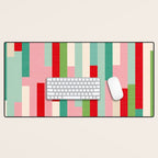 Retro Stripe Pattern - red, green, blue Desk Mat Gallery Image 1