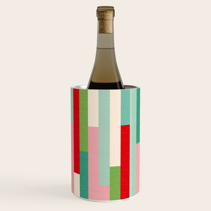 Retro Stripe Pattern - red, green, blue Wine Chiller Gallery Image 1