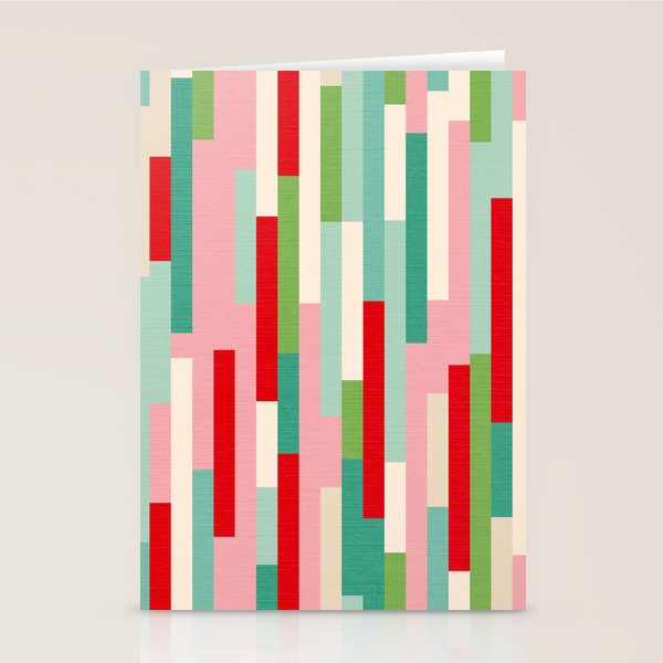 Retro Stripe Pattern - red, green, blue Stationery Card Gallery Image 2