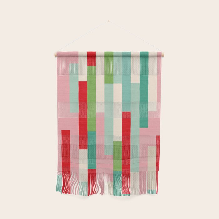 Retro Stripe Pattern - red, green, blue Wall Hanging Gallery Image 1