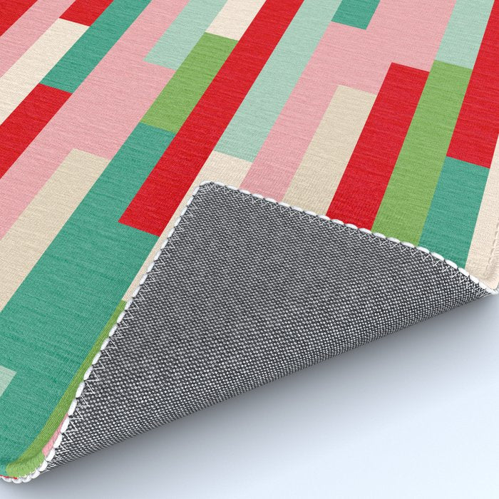 Retro Stripe Pattern - red, green, blue Rug Gallery Image 4