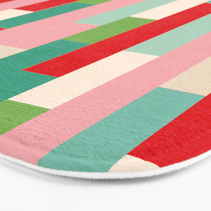 Retro Stripe Pattern - red, green, blue Bath Mat Gallery Image 3