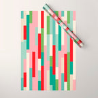 Retro Stripe Pattern - red, green, blue Wrapping Paper Gallery Image 1