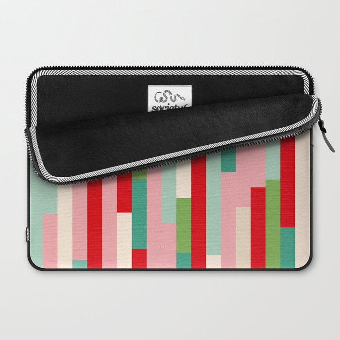 Retro Stripe Pattern - red, green, blue Laptop Sleeve Gallery Image 2