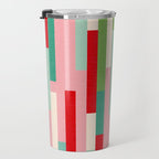 Retro Stripe Pattern - red, green, blue Travel Mug Gallery Image 3