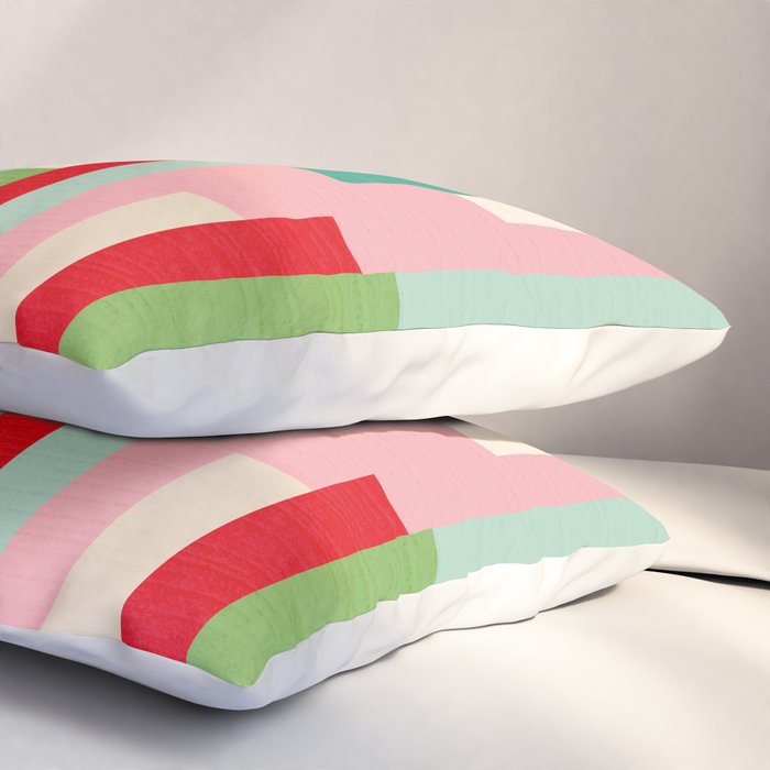 Retro Stripe Pattern - red, green, blue Pillow Sham Gallery Image 3