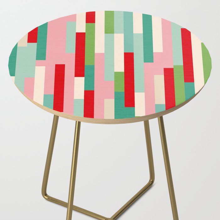 Retro Stripe Pattern - red, green, blue Side Table Gallery Image 2