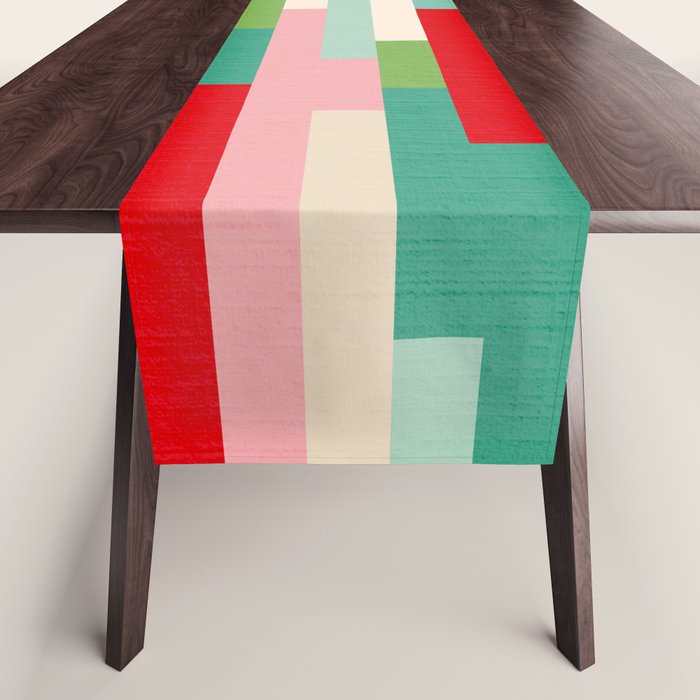 Retro Stripe Pattern - red, green, blue Table Runner Gallery Image 1