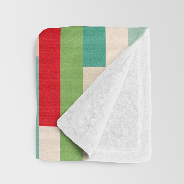 Retro Stripe Pattern - red, green, blue Throw Blanket Gallery Image 3
