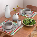 Retro Stripe Pattern - red, green, blue Placemat Gallery Image 2