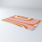 Tiki Abstract Minimalist Mid-Century Modern Pattern Pink Orange Cream Rug Gallery Image 3