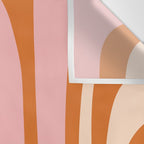 Tiki Abstract Minimalist Mid-Century Modern Pattern Pink Orange Cream Wall Tapestry Gallery Image 3