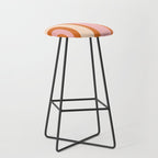 Tiki Abstract Minimalist Mid-Century Modern Pattern Pink Orange Cream Stool Gallery Image 1