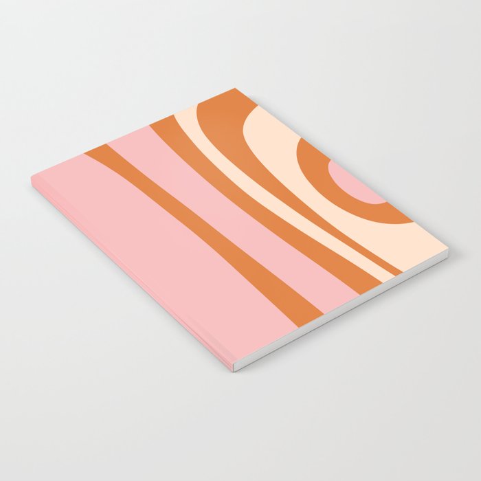 Tiki Abstract Minimalist Mid-Century Modern Pattern Pink Orange Cream Notebook Gallery Image 2