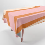Tiki Abstract Minimalist Mid-Century Modern Pattern Pink Orange Cream Tablecloth Gallery Image 1