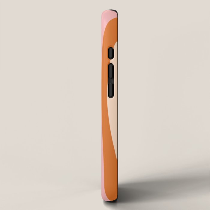 Tiki Abstract Minimalist Mid-Century Modern Pattern Pink Orange Cream iPhone Case Gallery Image 2