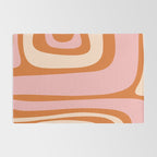Tiki Abstract Minimalist Mid-Century Modern Pattern Pink Orange Cream Rug Gallery Image 2