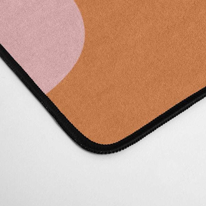 Tiki Abstract Minimalist Mid-Century Modern Pattern Pink Orange Cream Desk Mat Gallery Image 4