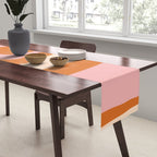 Tiki Abstract Minimalist Mid-Century Modern Pattern Pink Orange Cream Table Runner Gallery Image 2