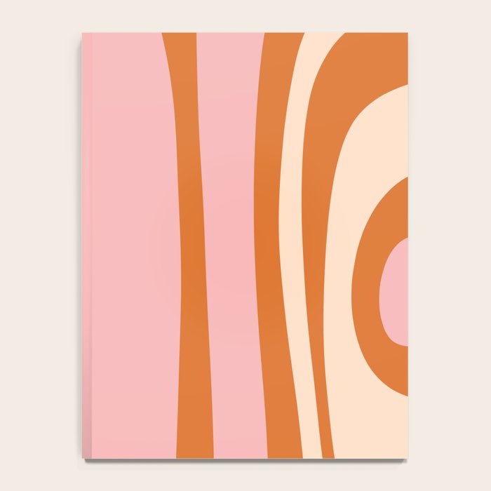Tiki Abstract Minimalist Mid-Century Modern Pattern Pink Orange Cream Notebook Gallery Image 4